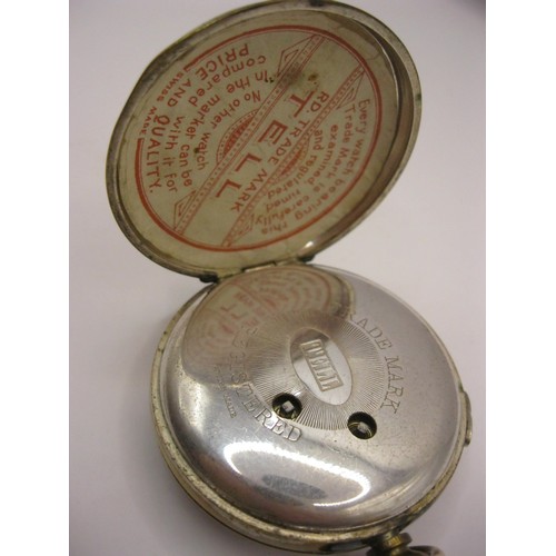 291 - A vintage Pocket Watch by Tell, Swiss made, in running order, key wind and set with keys and supplie... 