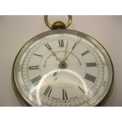 291 - A vintage Pocket Watch by Tell, Swiss made, in running order, key wind and set with keys and supplie... 