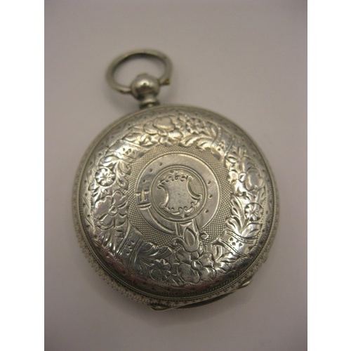 293 - A vintage pocket watch in .800 silver, key wind and set, in running order