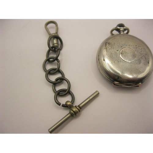 294 - A small antique pocket watch of unusual design, in .935 fine silver, key wind and set, in running or... 