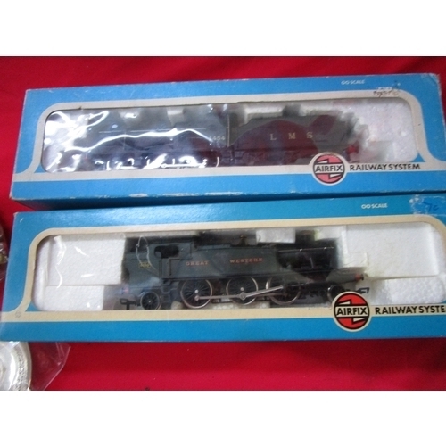 147 - Two Airfix locos 4F Fowler and a Prairie Tank loco both show signs of usage but are fully boxed