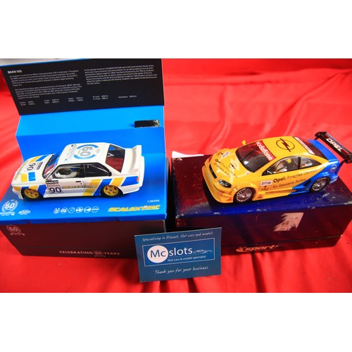 146 - Two Scalextric slot cars - 2000 Limited Edition BMW M3 1990 in presentation box with sleeve printed ... 