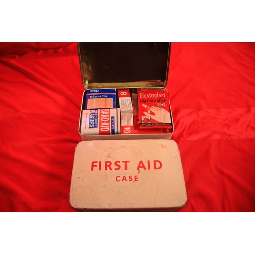 119 - A pair of vintage metal first aid cases including contents