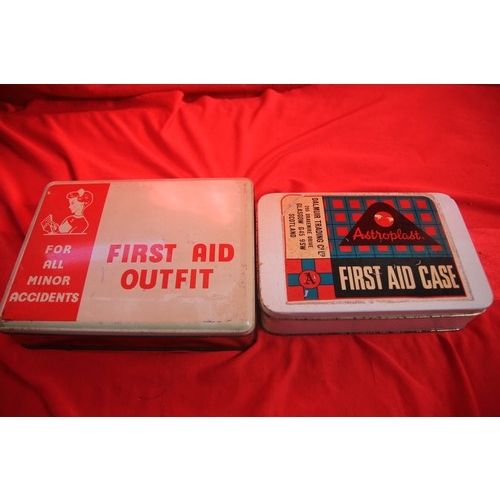 120 - A pair of vintage metal first aid kits including contents