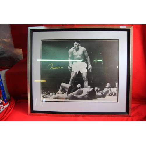 11 - Mohammed Ali v Sonny Liston F&G Picture signed by Mohammed Ali with certificate