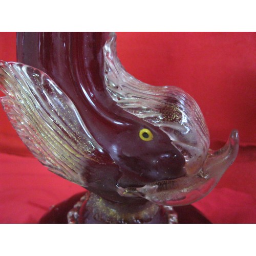 19 - A Murano glass fish lamp base possibly modelled by Barovier Toso in excellent original condition. he... 