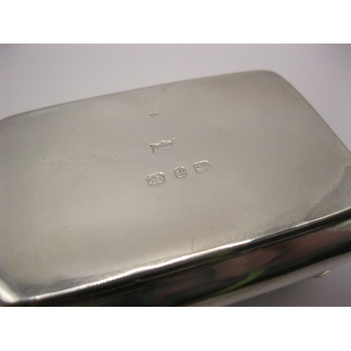 108 - A sterling silver snuff or trinket box with decoration to cover, of substantial size, hallmarked for... 