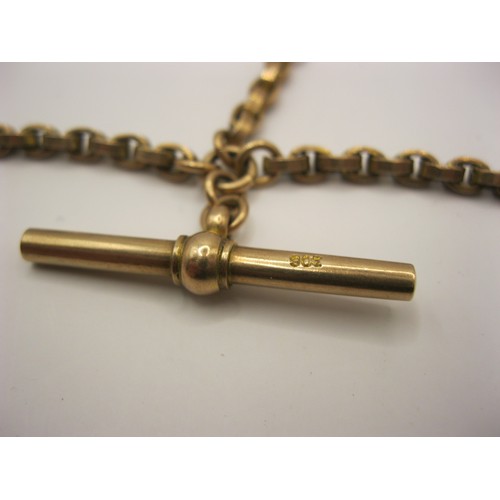 121 - An imposing 9 carat gold double Albert watch chain with bar and traditional links, approx weight 15.... 