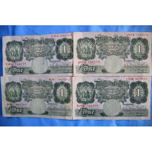 38 - A selection of 8 Series A 1st, 2nd & 3rd issue £1 notes in mixed condition, various Chief Cashier si... 