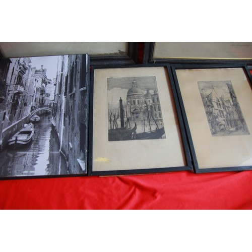 170 - An assortment of black and white pictures both new and antique, all framed and glazed