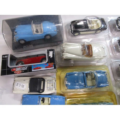 49 - Sixteen British sports cars in blister packs along six loose and two boxed cars all as per pictures ... 