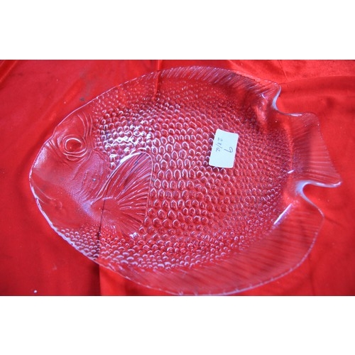 9 - Eight Vintage French Glass Fish Platters