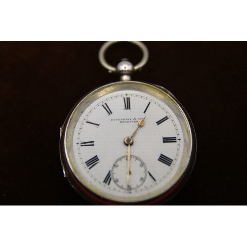 83 - A Silver Pocket Watch marked for Fattorini & Sons of Bradford
