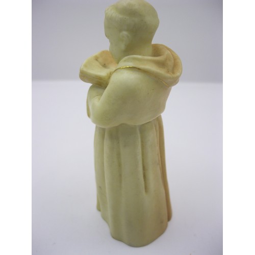 114 - A Royal Worcester blush ivory figure of a monk candle-snuffer