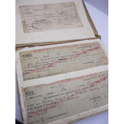 158 - Local Interest - A WW1 diary/scrapbook containing photographs, letters, postcards, leave passes comp... 