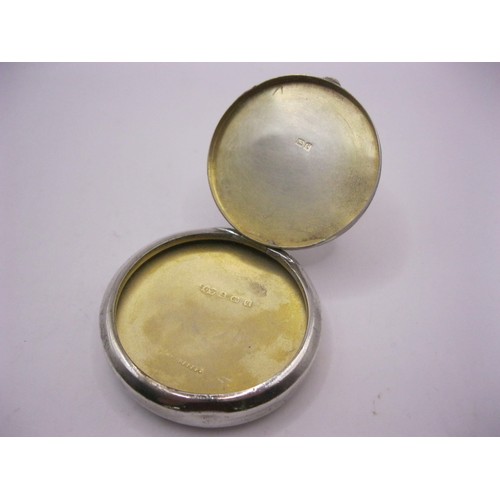 173 - A sterling silver lady's compact and locket, hallmarked for Birmingham 1915 by John Collard Vickery