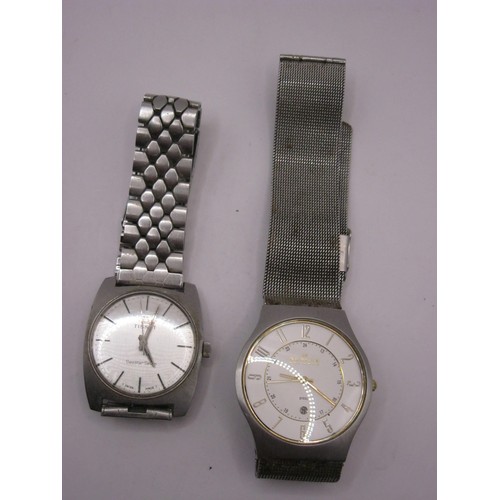 194 - A Tissot steel-cased Seastar Seven wristwatch (working) and a Skagen Denmark steel quartz wristwatch