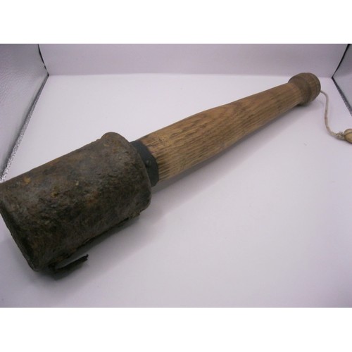 230 - A WW1 German Stick Grenade - Somme relic - handle added (turned)