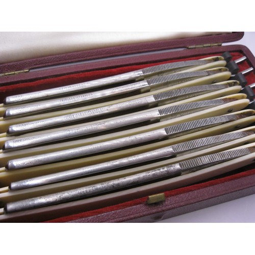 246 - A cased set of seven days of the week cut throat razors by Wilkinson, days marked to back edge of bl... 