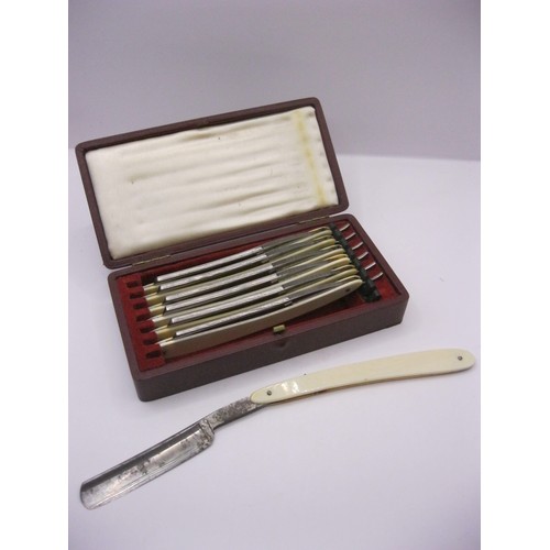 246 - A cased set of seven days of the week cut throat razors by Wilkinson, days marked to back edge of bl... 