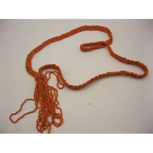 364 - A superb Victorian coral bead necklace of plated form with tassle