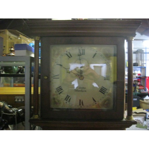 369 - Local Interest - An early 19th century painted dial grandfather clock small Grandfather Clock by Pet... 