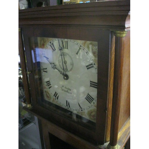 369 - Local Interest - An early 19th century painted dial grandfather clock small Grandfather Clock by Pet... 