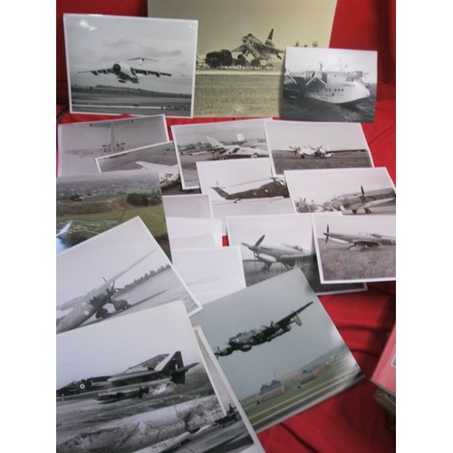 373 - A selection of glossy photographs featuring RAF and other aircraft including Spitfire, Lysander, Bou... 