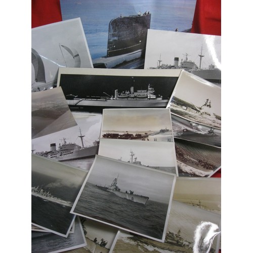 374 - An assortment of glossy and other photographs of naval vessels both military and Merchant, including... 