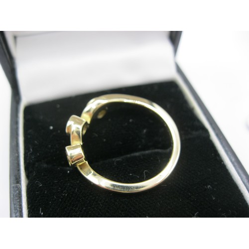 220 - A hallmarked 9 carat gold Thomas Rae ring set with 3 natural yellow fancy diamonds total 1/3 carat, ... 