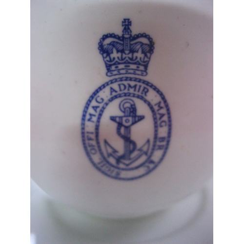 349 - Three military teacups with the Seal of HM Admiralty, all marked with the MoD broad arrow with 1960s... 