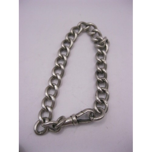 118 - A sterling silver chain link bracelet, possibly made from an antique watch chain