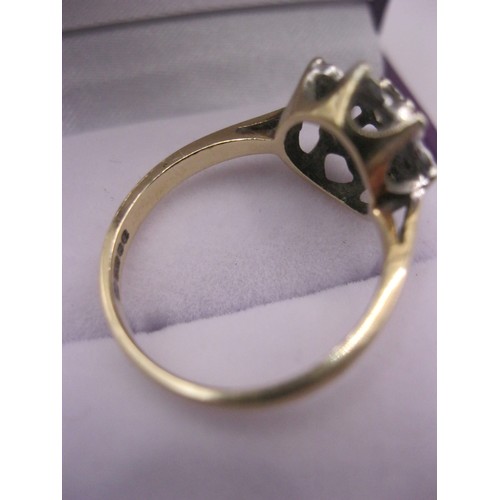 119 - A 9 carat gold diamond cluster ring, approx weight 2.9g, size N/O