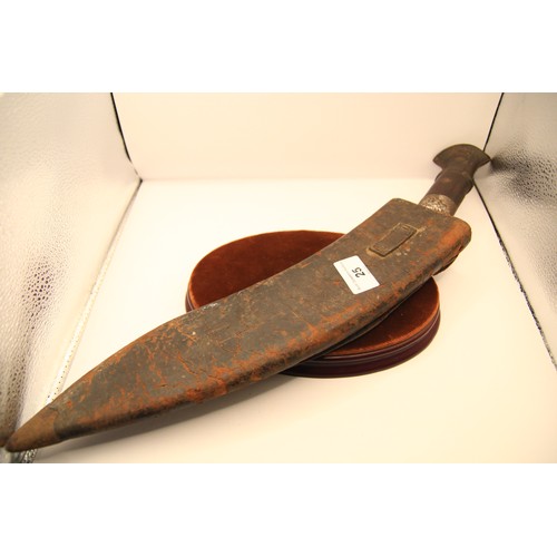 148 - A WW1 military Mark II Gurkha Kukri in original leather-covered wooden scabbard, stamped for maker D... 