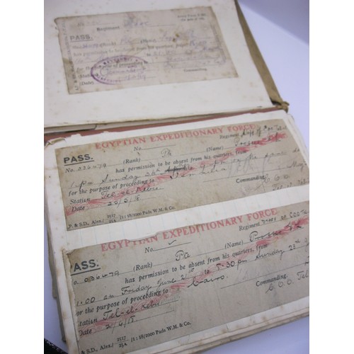 149 - Local Interest - A WW1 diary/scrapbook containing photographs, letters, postcards, leave passes comp... 