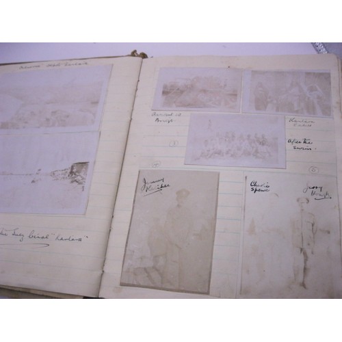 149 - Local Interest - A WW1 diary/scrapbook containing photographs, letters, postcards, leave passes comp... 