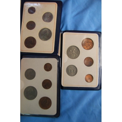 91 - A selection of modern coins:
1951 Festival of Britain
1953 Set of Nine coins
Three sets of Britain's... 