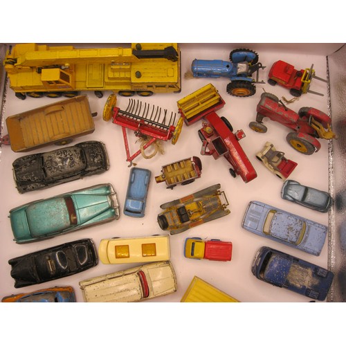 189 - An assortment of vintage playworn diecast vehicles to include Dinky, Corgi, Lesney and others