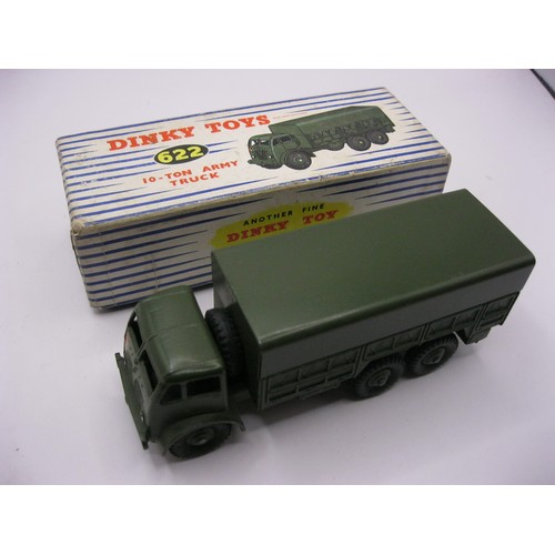 195 - A Dinky Toys #622 10-ton Army Truck, boxed and in mint condition