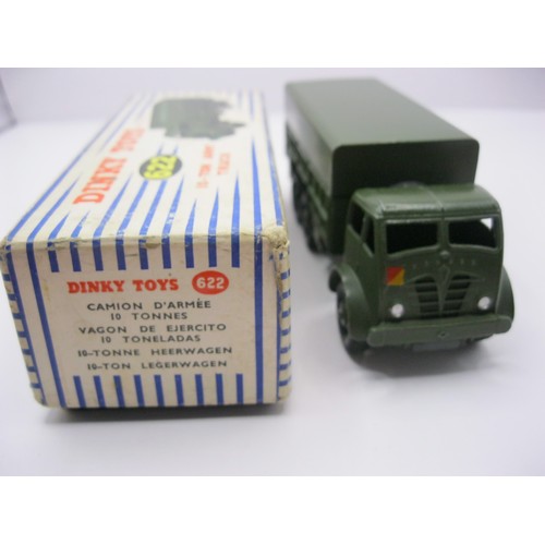 195 - A Dinky Toys #622 10-ton Army Truck, boxed and in mint condition