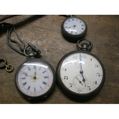 239 - 3 pocket watches in silver cases comprising an Ingersoll Sterling (UK hallmarks), a Swiss .935 fine ... 