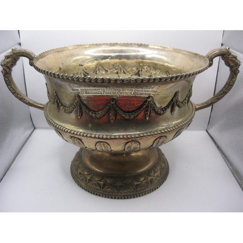 1 - An imposing sterling silver presentation bowl hallmarked for Chester 1907 by George Nathan and Ridle... 