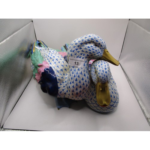 13 - A pair of large conjoined Herend Ducks in excellent condition