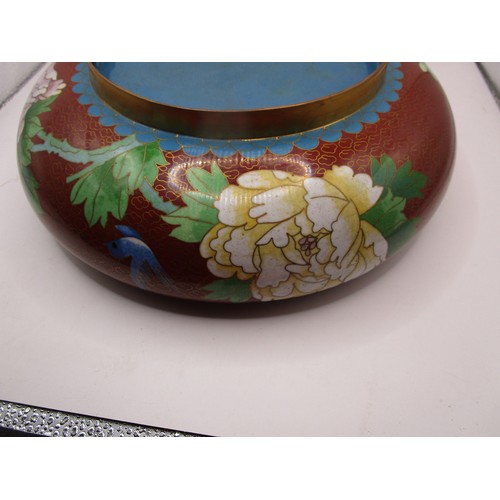 18 - Chinese Cloisonne bowl approx 9 inches across in pristine condition.