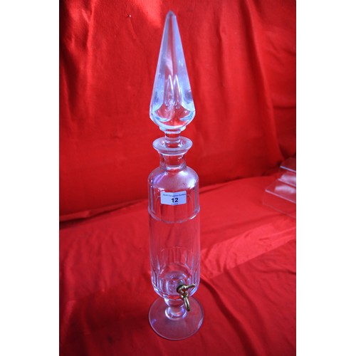 12 - A hard to find crystal Val St Lambert whisky dispenser coming in at 20 plus inches tall