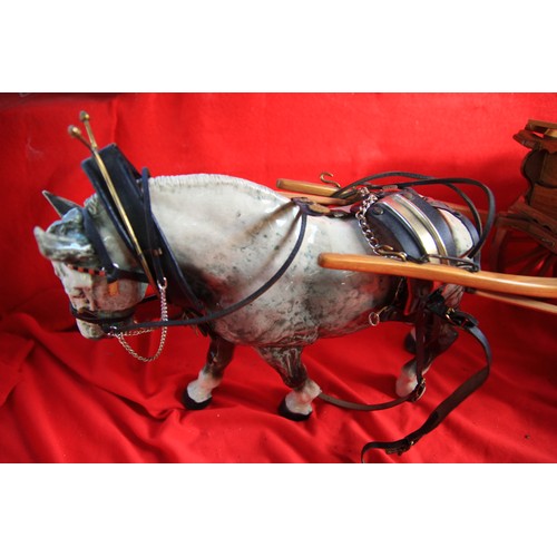 68 - Shire Horse with wooden cart