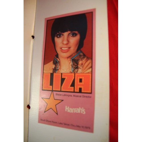 72 - A restaurant menu from Harrahs Tahoe signed by Liza Minnelli based around Lake Tahoe in USA  along w... 