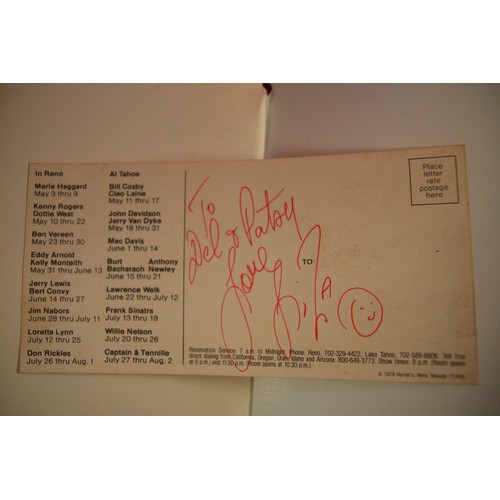 72 - A restaurant menu from Harrahs Tahoe signed by Liza Minnelli based around Lake Tahoe in USA  along w... 