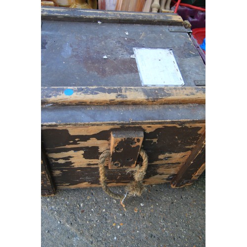 83 - A vintage wooden artillery ammunition box