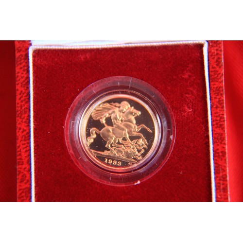 39 - A 1983 Gold Proof Sovereign, cased & encapsulated, mint uncirculated condition